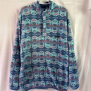 Southern Marsh Teal and Pink Patterned Fleece